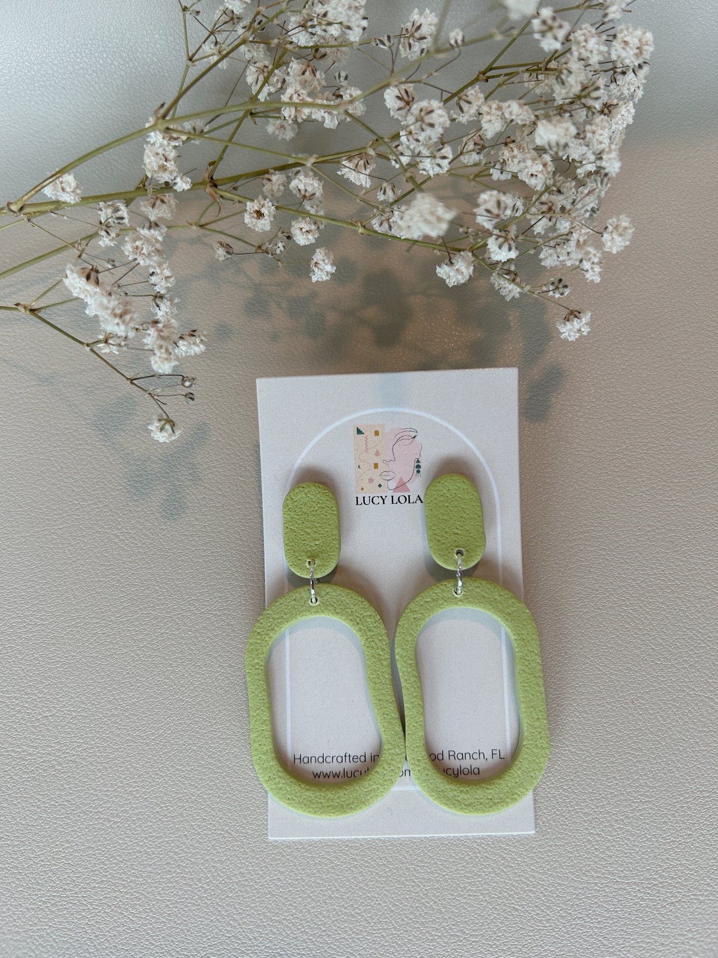 Wonky Hoops Oval - Chartreuse - LucyLola