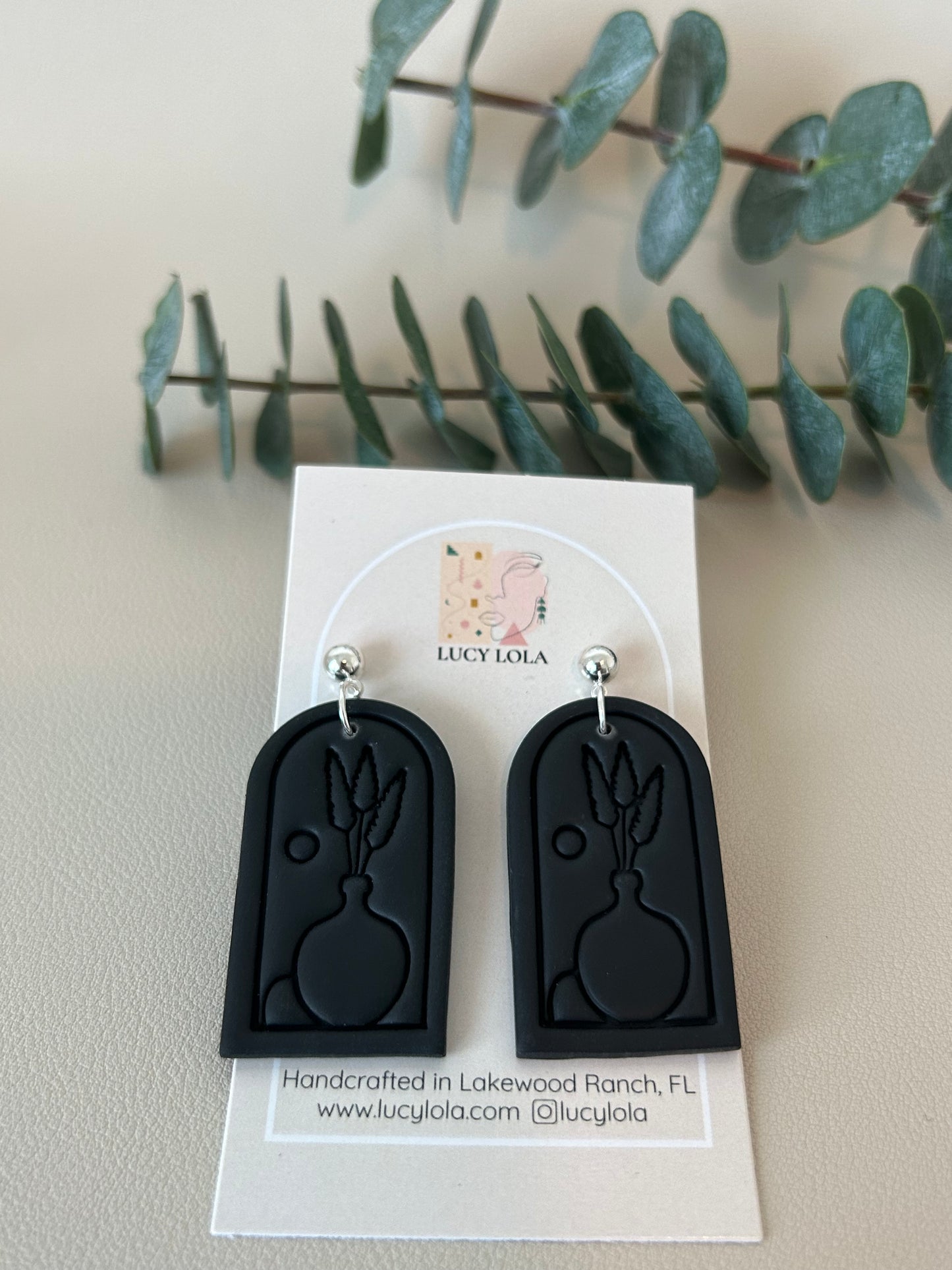 Vase Imprint Arches - Black - LucyLola