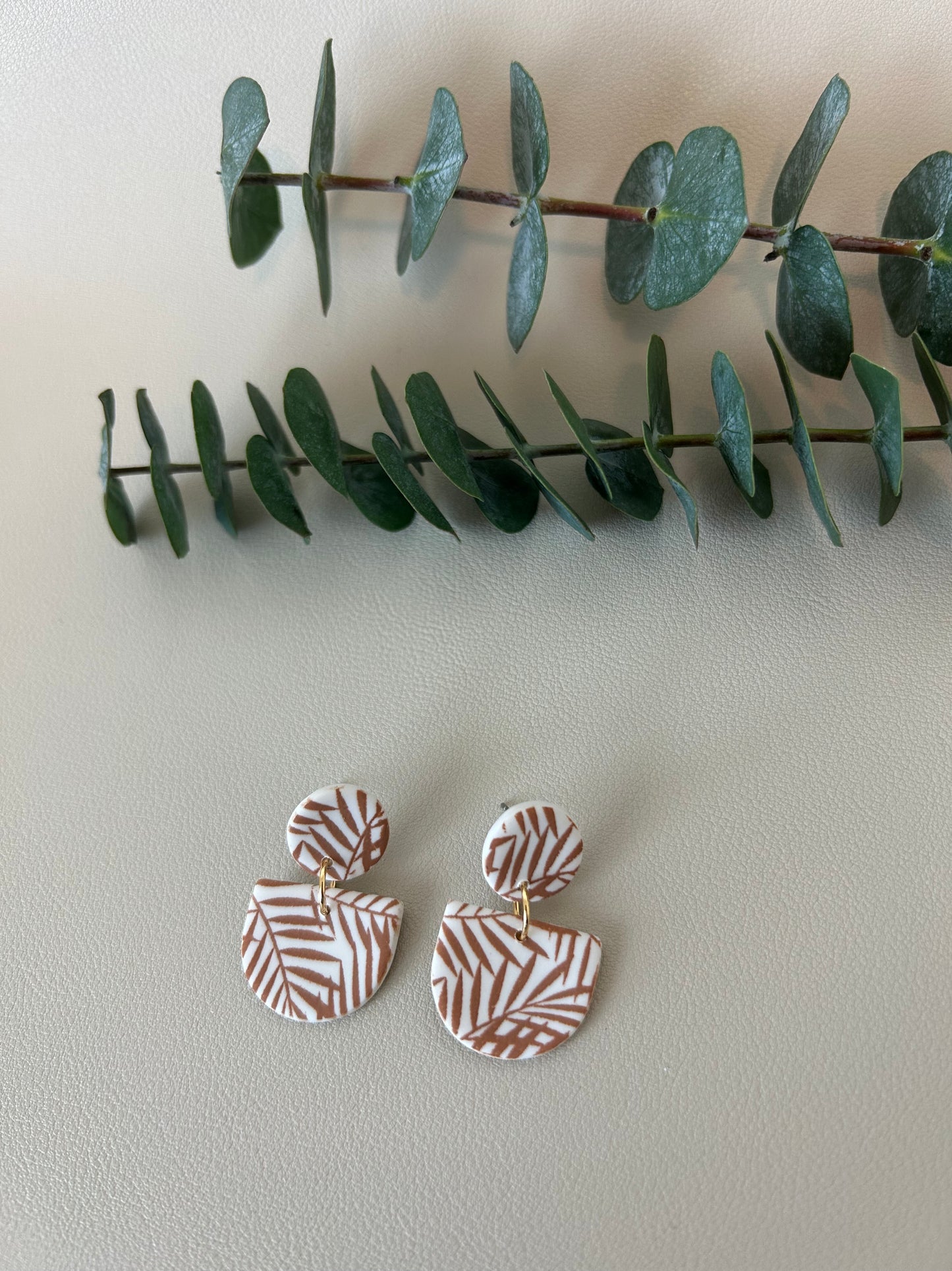 The Aria - Palm Leaf Print - Sienna on White - LucyLola