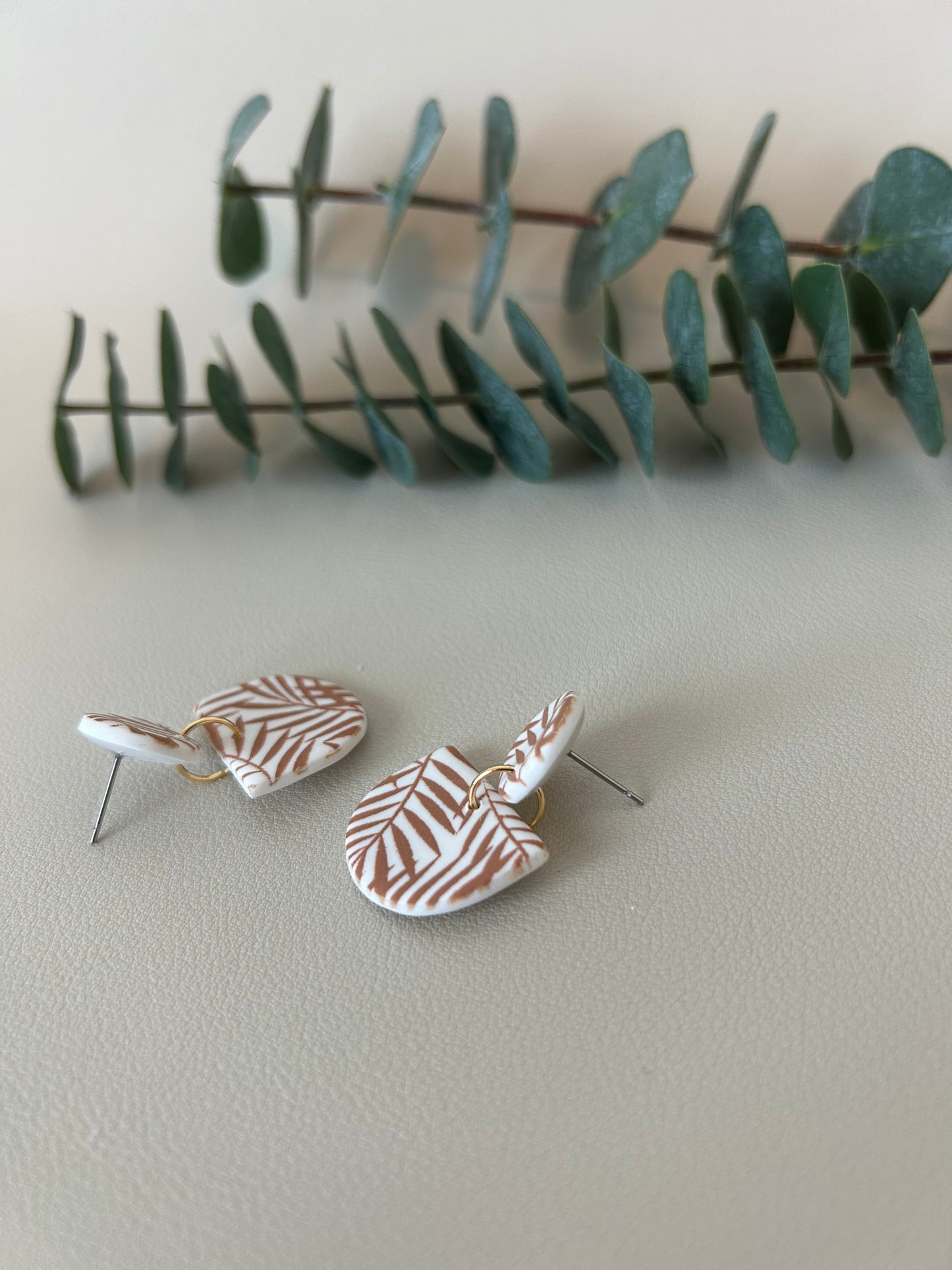 The Aria - Palm Leaf Print - Sienna on White - LucyLola