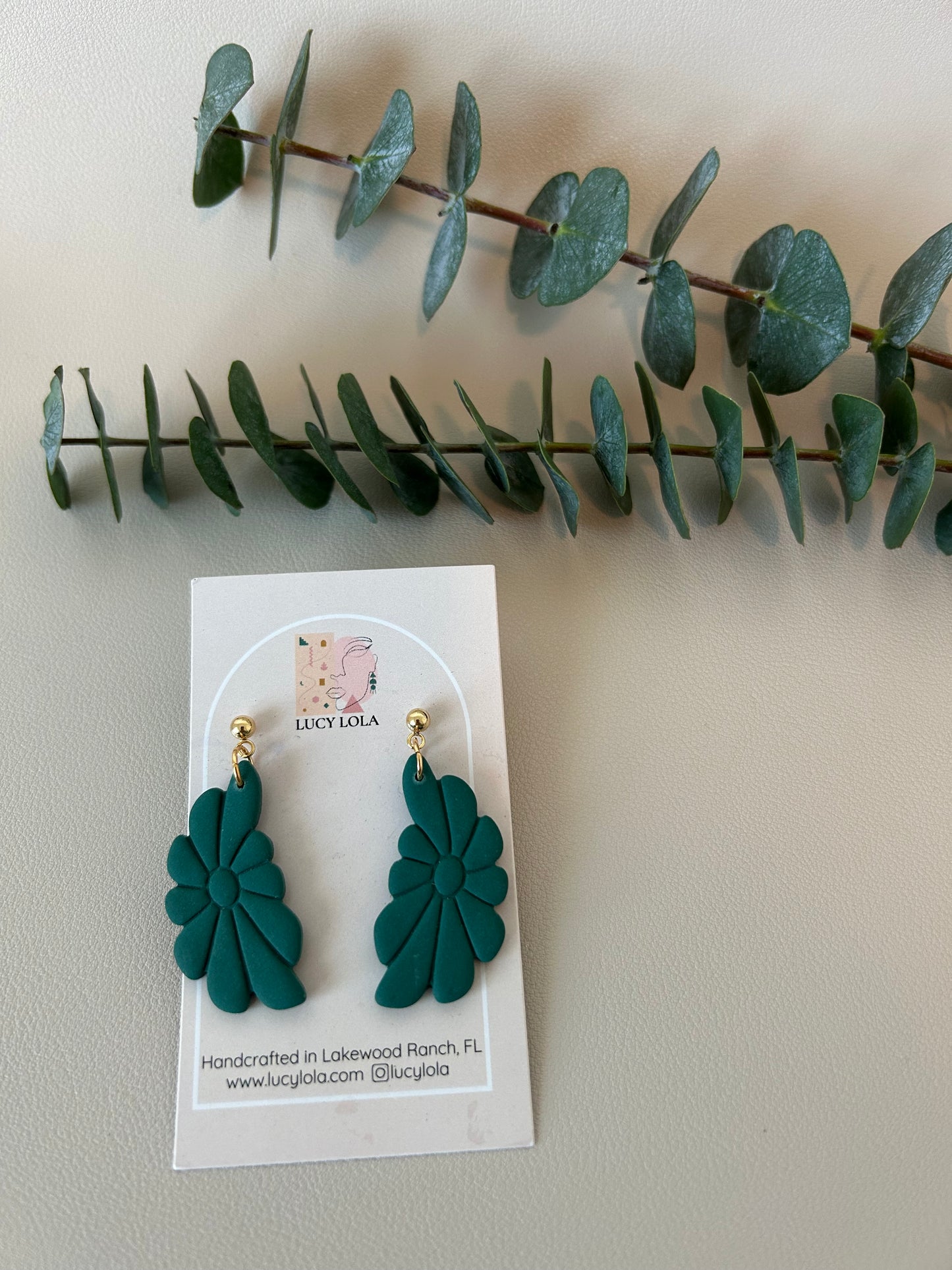 Retro Daisies - Forrest Green - LucyLola