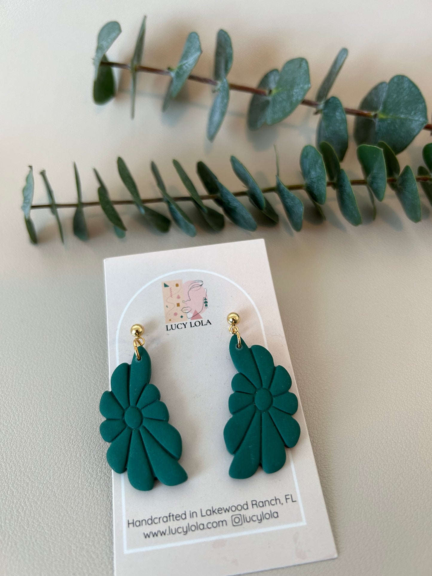 Retro Daisies - Forrest Green - LucyLola