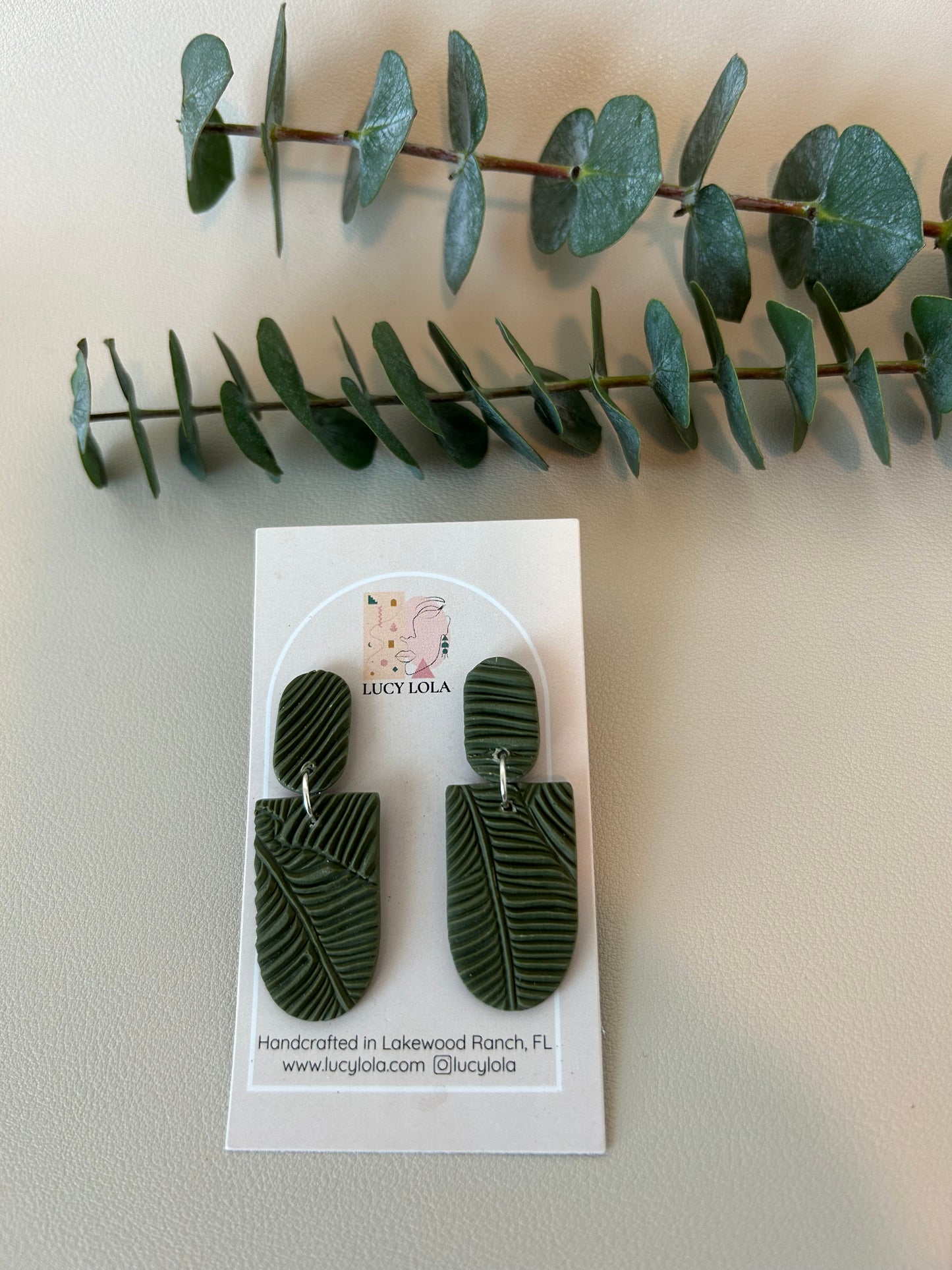 The Olivia - Palm Leaf Texture - Pine Green - LucyLola
