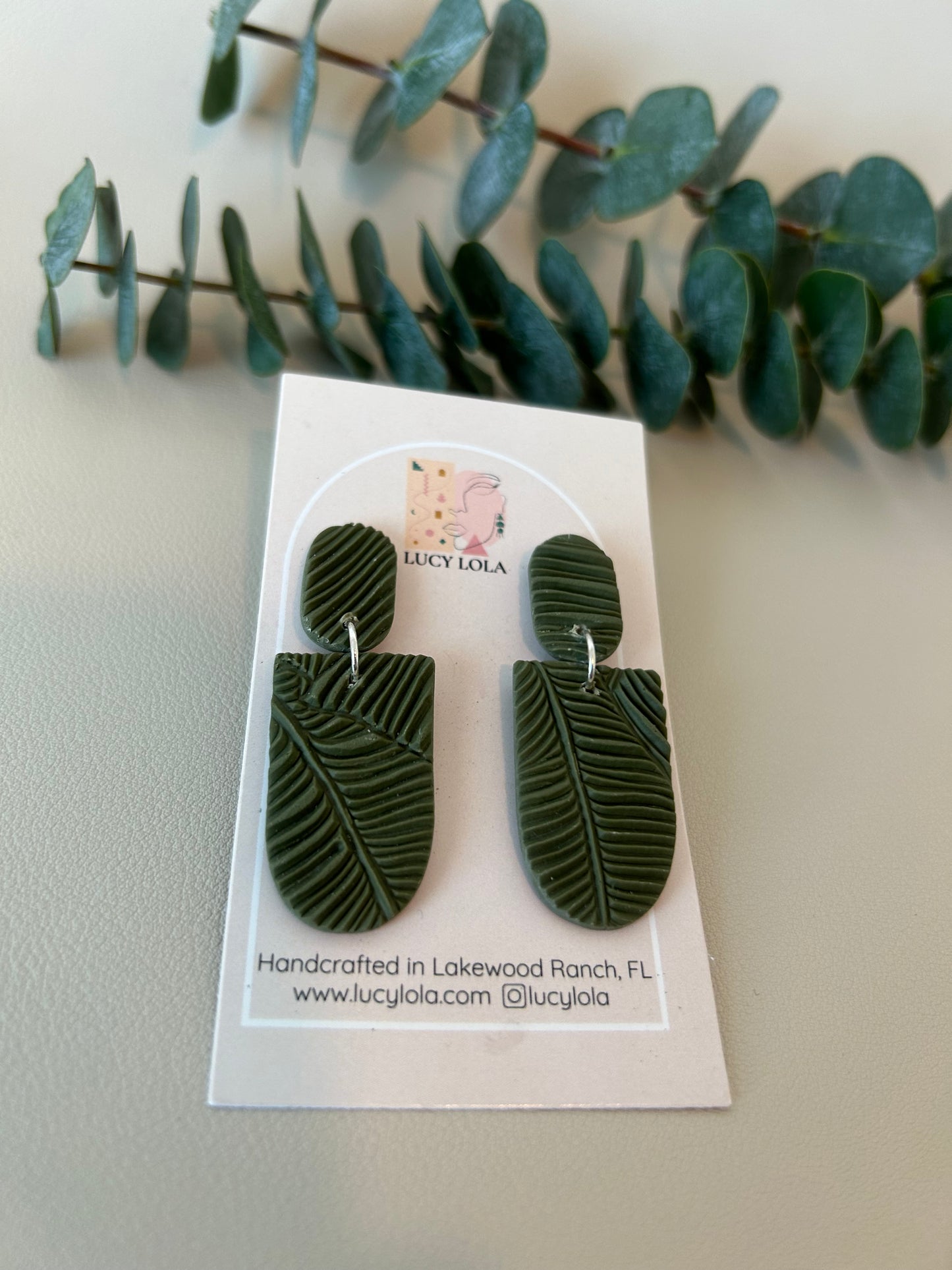The Olivia - Palm Leaf Texture - Pine Green - LucyLola