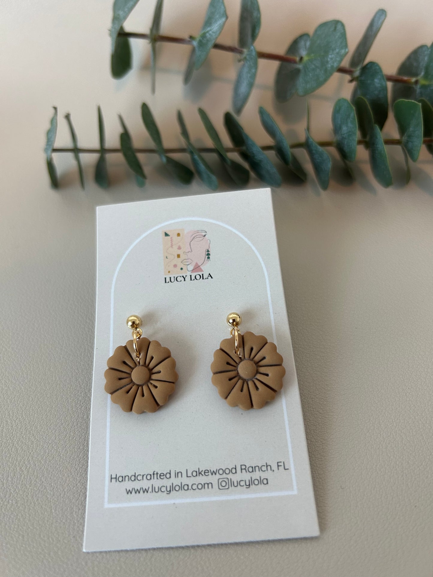 Mini Flowers - Camel - LucyLola