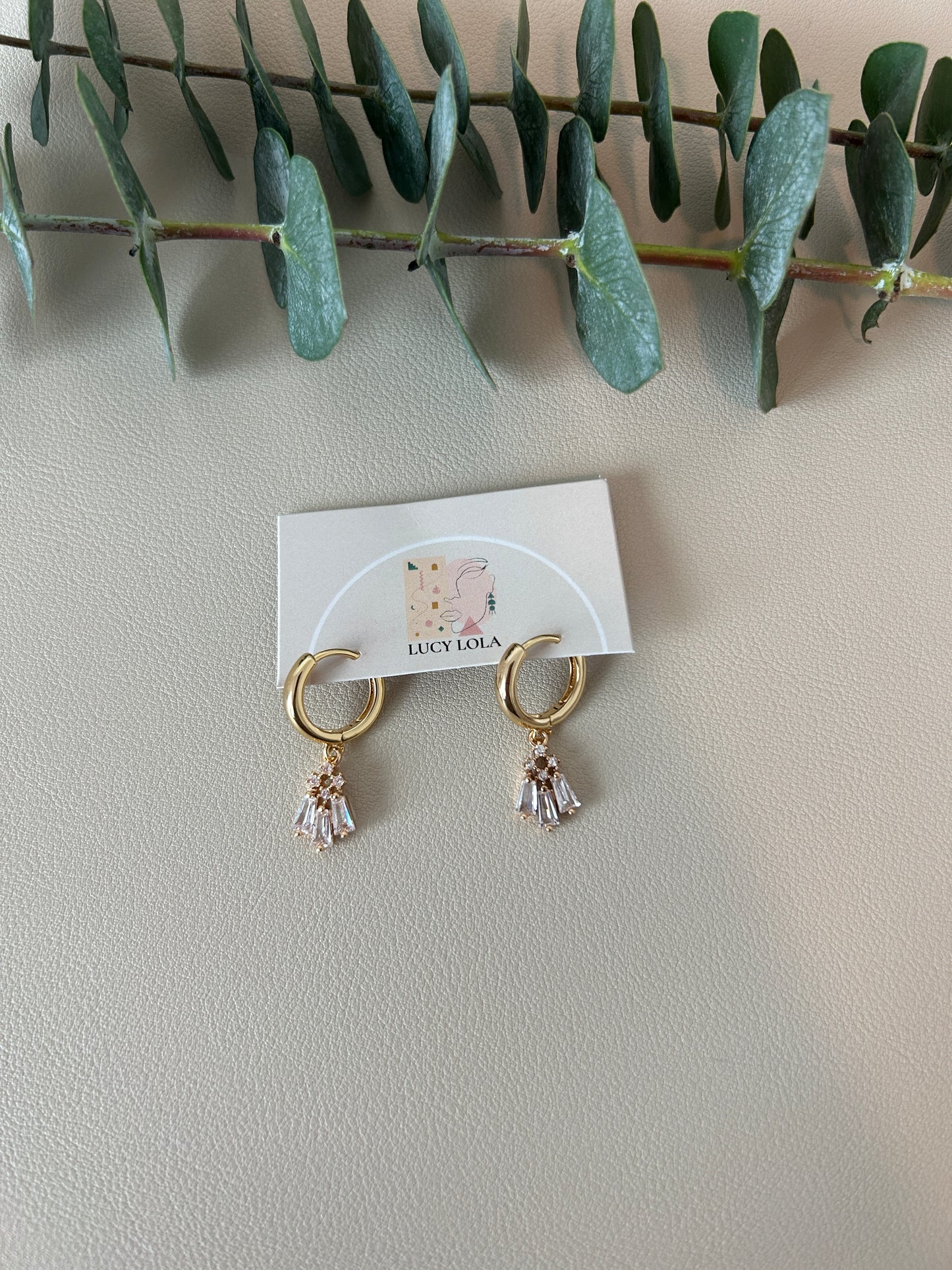 Cubic Zirconia Huggie Hoops - Style 11 - LucyLola