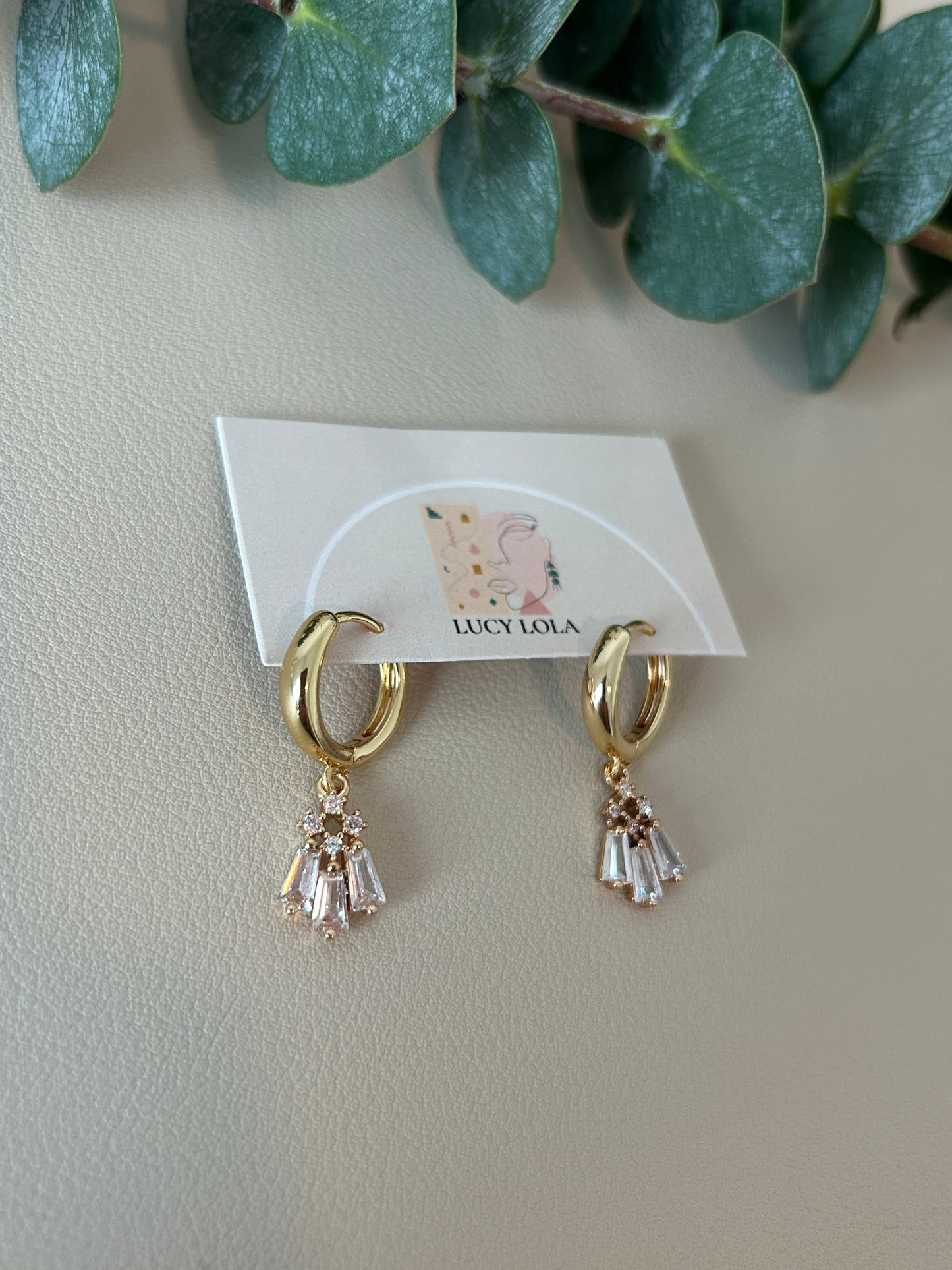Cubic Zirconia Huggie Hoops - Style 11 - LucyLola