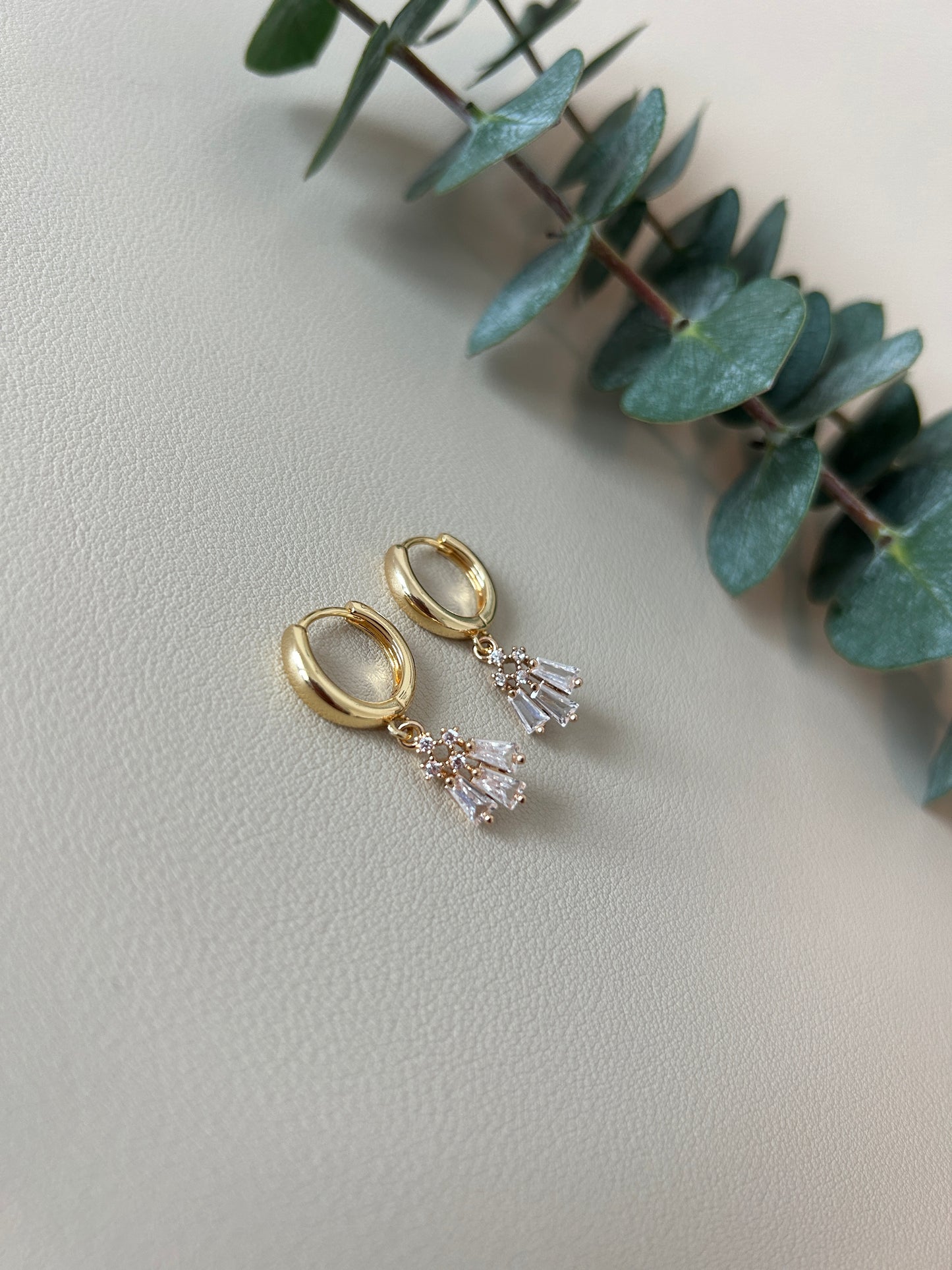 Cubic Zirconia Huggie Hoops - Style 11 - LucyLola