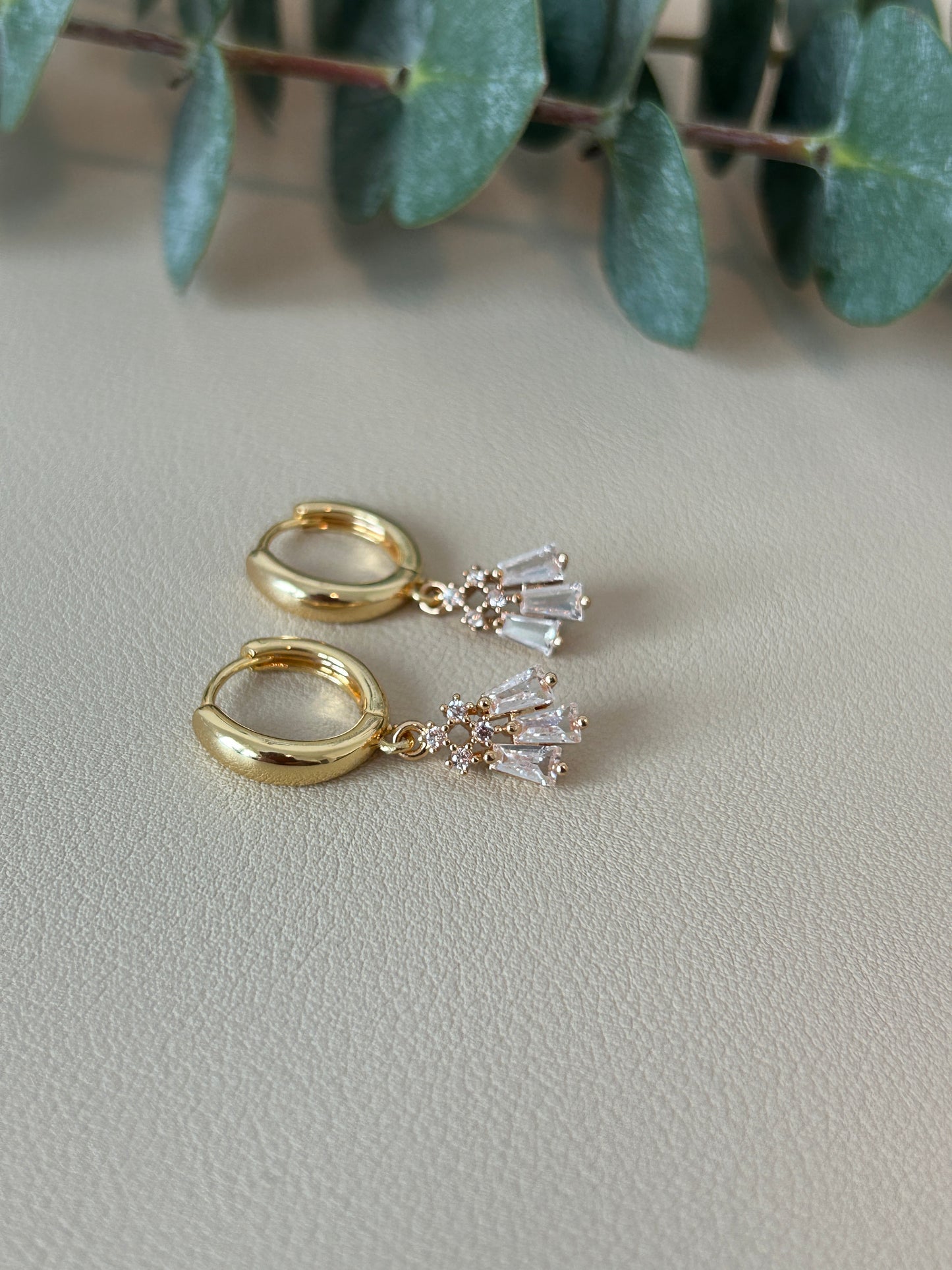 Cubic Zirconia Huggie Hoops - Style 11 - LucyLola
