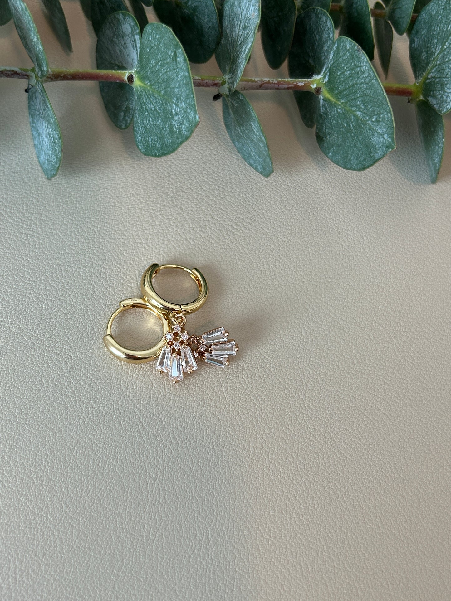 Cubic Zirconia Huggie Hoops - Style 11 - LucyLola