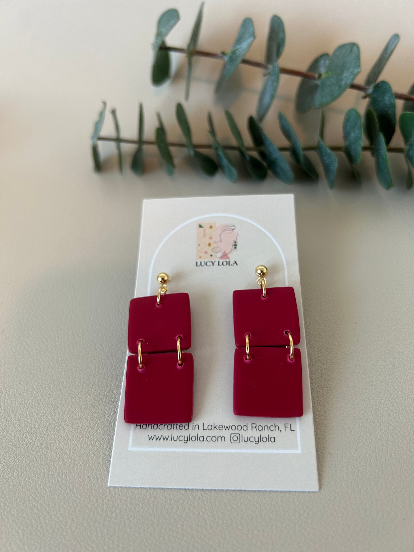 Double Square - Berry Red - LucyLola 