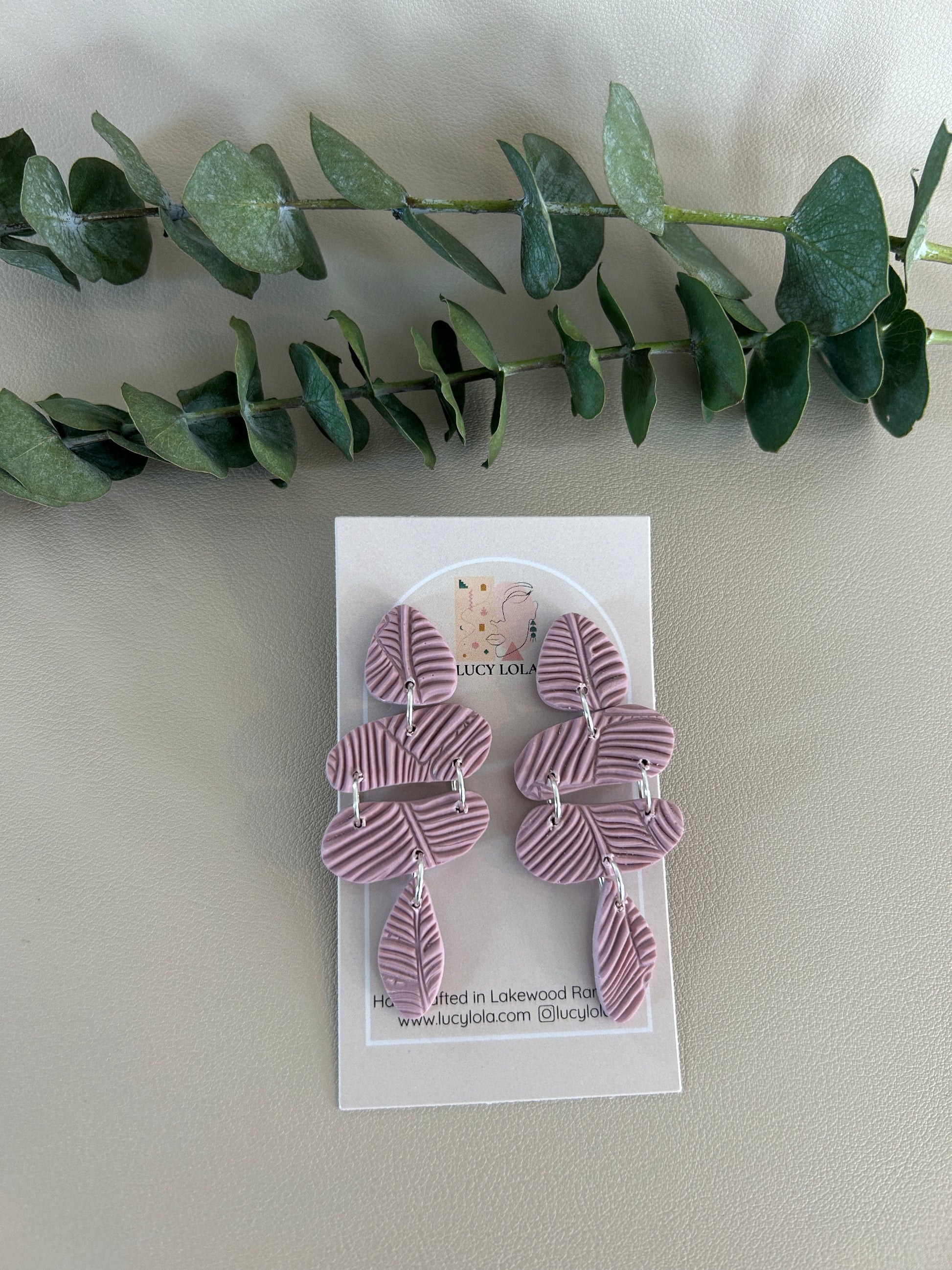 The Mila - Palm Leaf Texture - Dusty Pink - LucyLola 