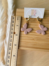Load image into Gallery viewer, Butterfly Huggie Hoops - Mauve - LucyLola 
