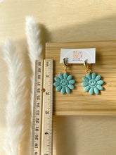 Load image into Gallery viewer, Smiley Flowers Huggies - Teal - LucyLola 
