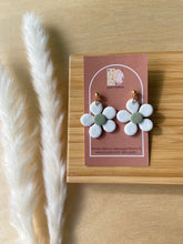 Load image into Gallery viewer, Flower Dangles - White/Sage - LucyLola 
